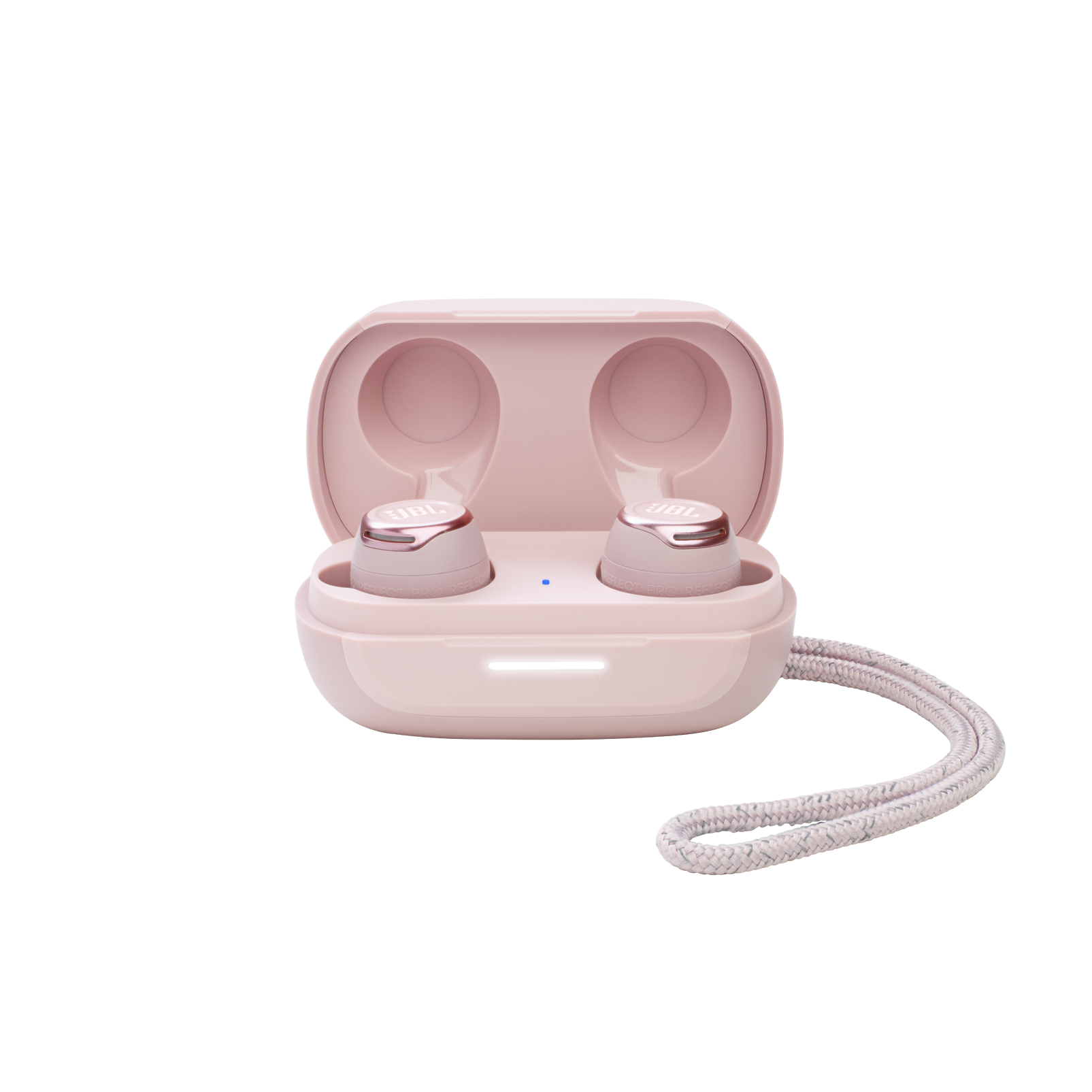 JBL Reflect Flow Pro - Pink - Waterproof true wireless Noise Cancelling active sport earbuds - Detailshot 2